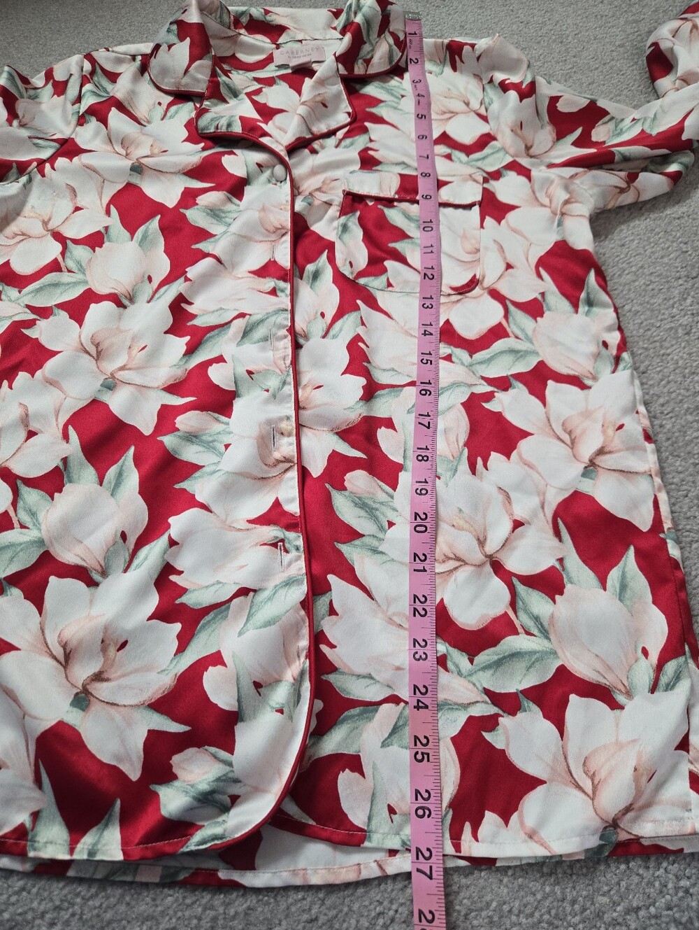 CABERNET by Sleep Sense Red Floral pajama set SZ SMALL - Picture 9 of 11